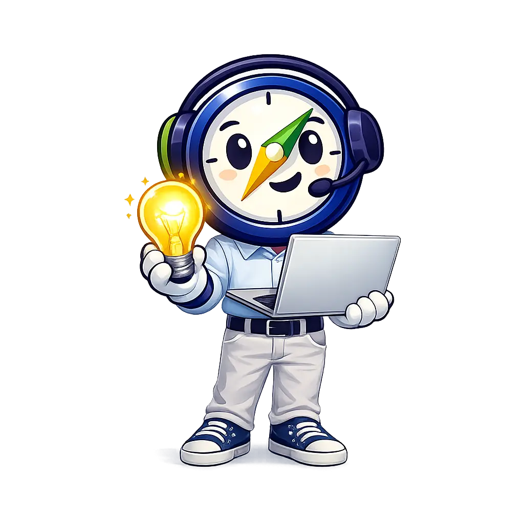 Meri, the Meridian Digital mascot, holding a glowing lightbulb and laptop