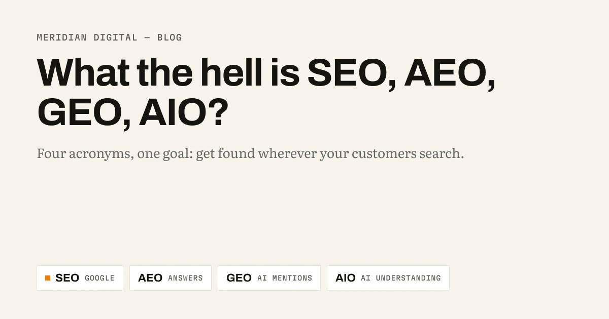 What the hell is SEO, AEO, GEO, AIO?
